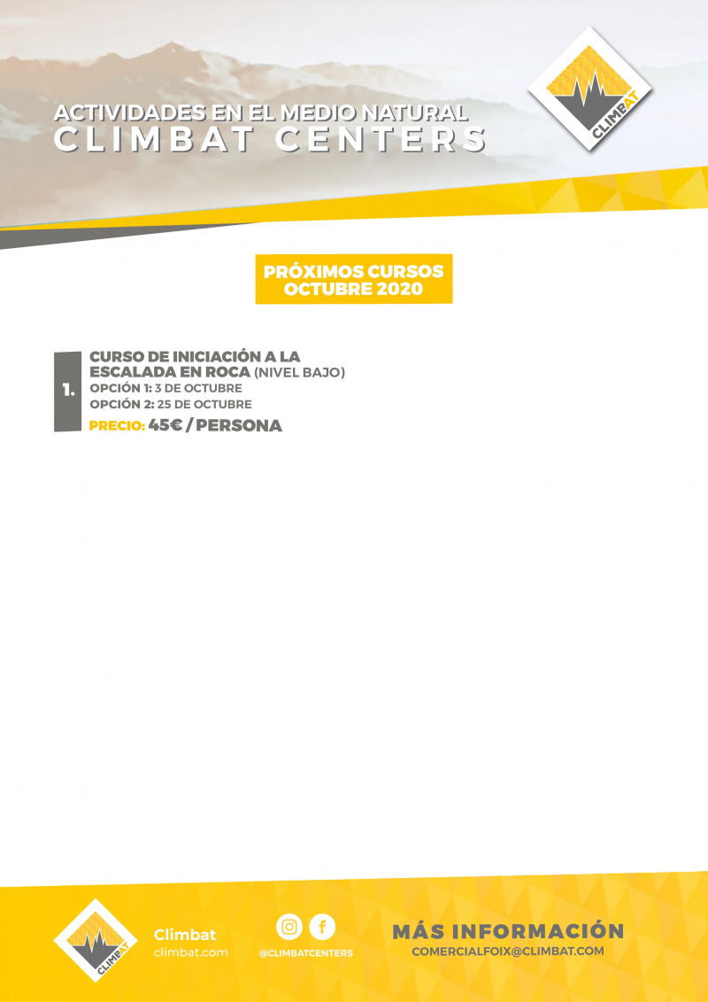 CURSO DE INICIACIÓN A LA ESCALADA EN ROCA (NIVEL BAJO) - Inscriu-te