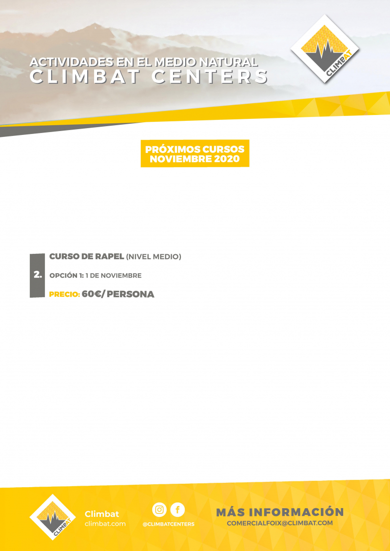 1/11 - CURSO DE RÁPEL (NIVEL MEDIO) - Inscríbete
