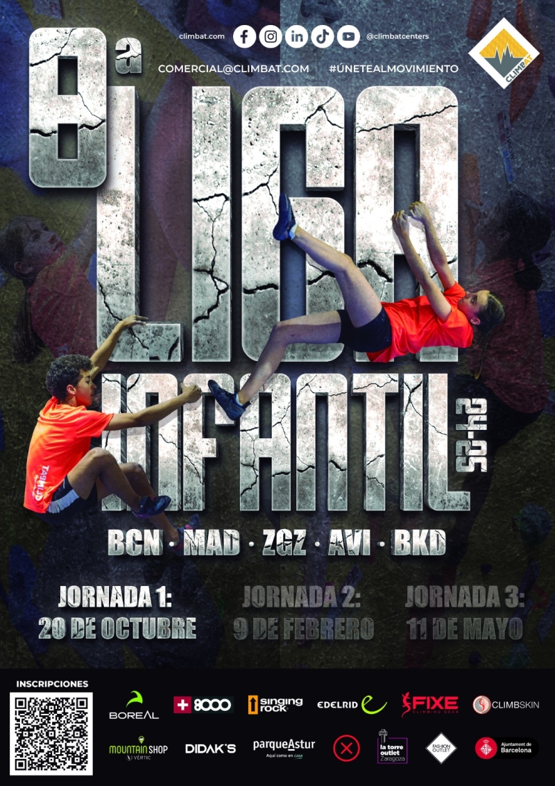 1ª JORNADA LIGA INFANTIL CLIMBAT 2024/25 - AVL · BCN · MAD · ZGZ · BKD  - 20 OCTUBRE - Inscríbete