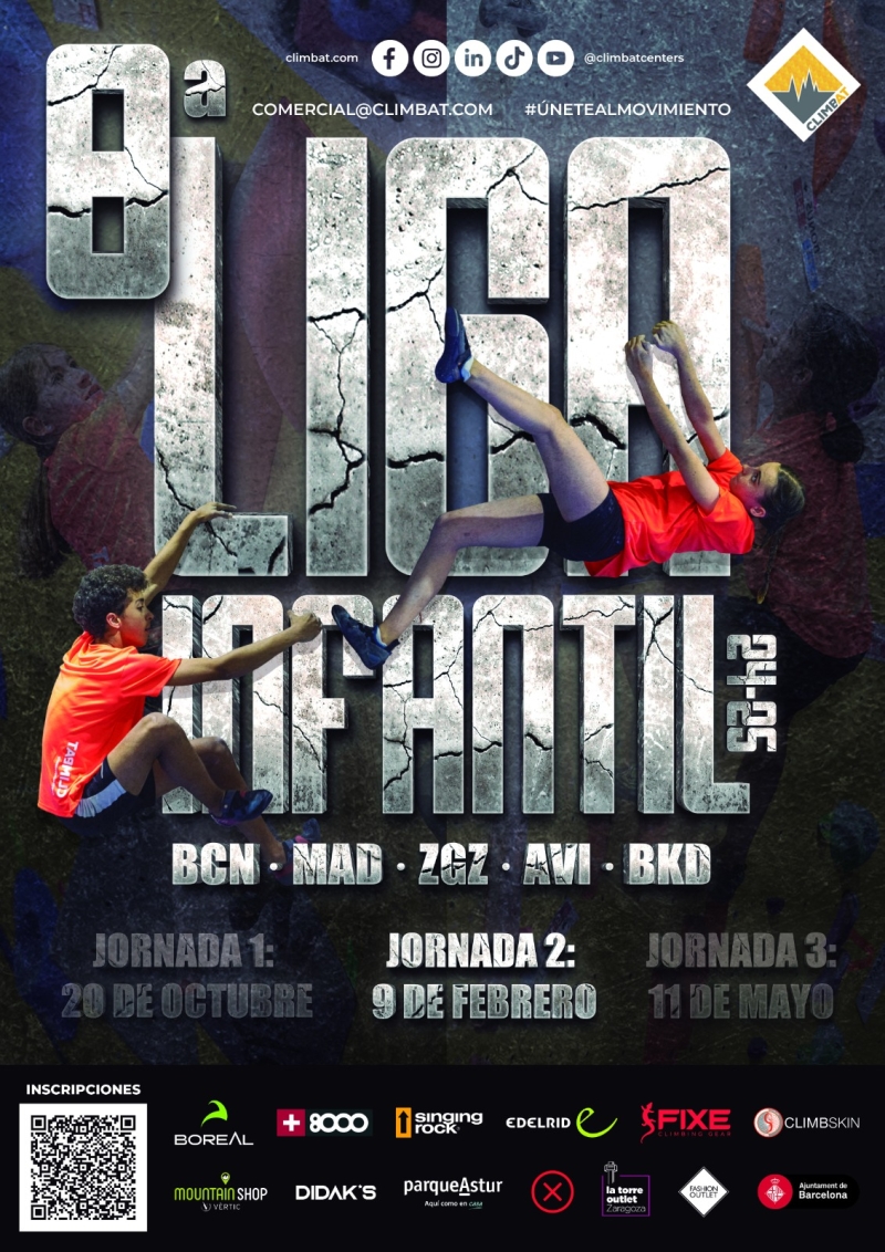 2ª JORNADA LIGA INFANTIL CLIMBAT 2024/25 - AVL · BCN · MAD · ZGZ · BKD  - 9 FEBRERO - Inscríbete