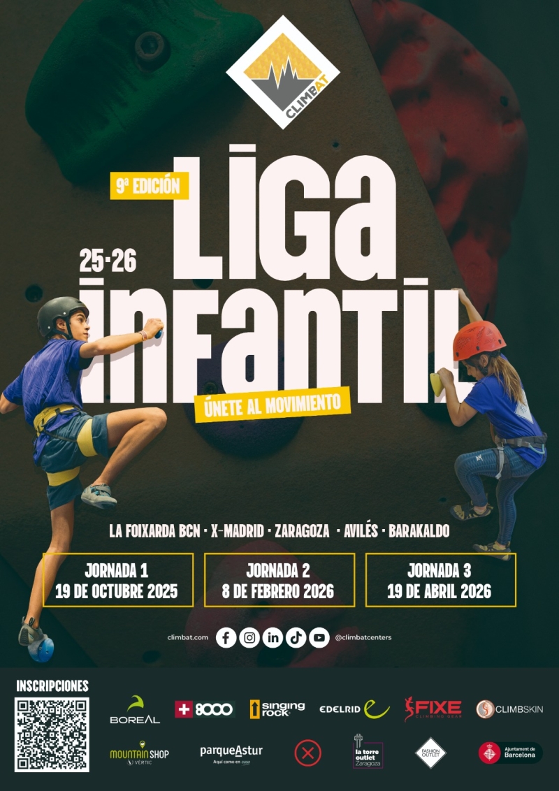 1ª JORNADA LIGA INFANTIL CLIMBAT 2025/26 - AVL · BCN · MAD · ZGZ · BKD  - 19 OCTUBRE - Inscríbete