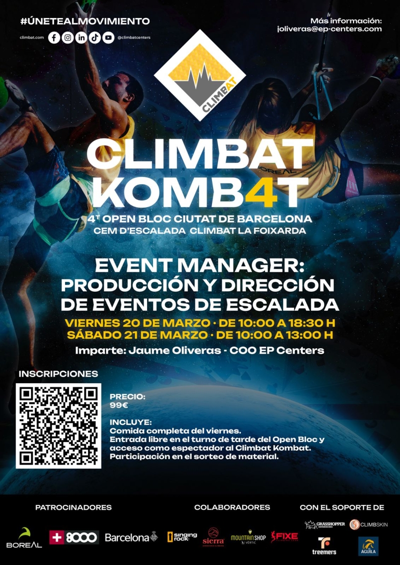 EVENT MANAGER:  PRODUCCIÓN Y DIRECCIÓN DE EVENTOS DE ESCALADA - Inscriu-te