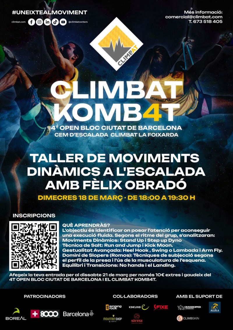 TALLER: MOVIMENTS DINÀMICS A L'ESCALADA - Inscriu-te