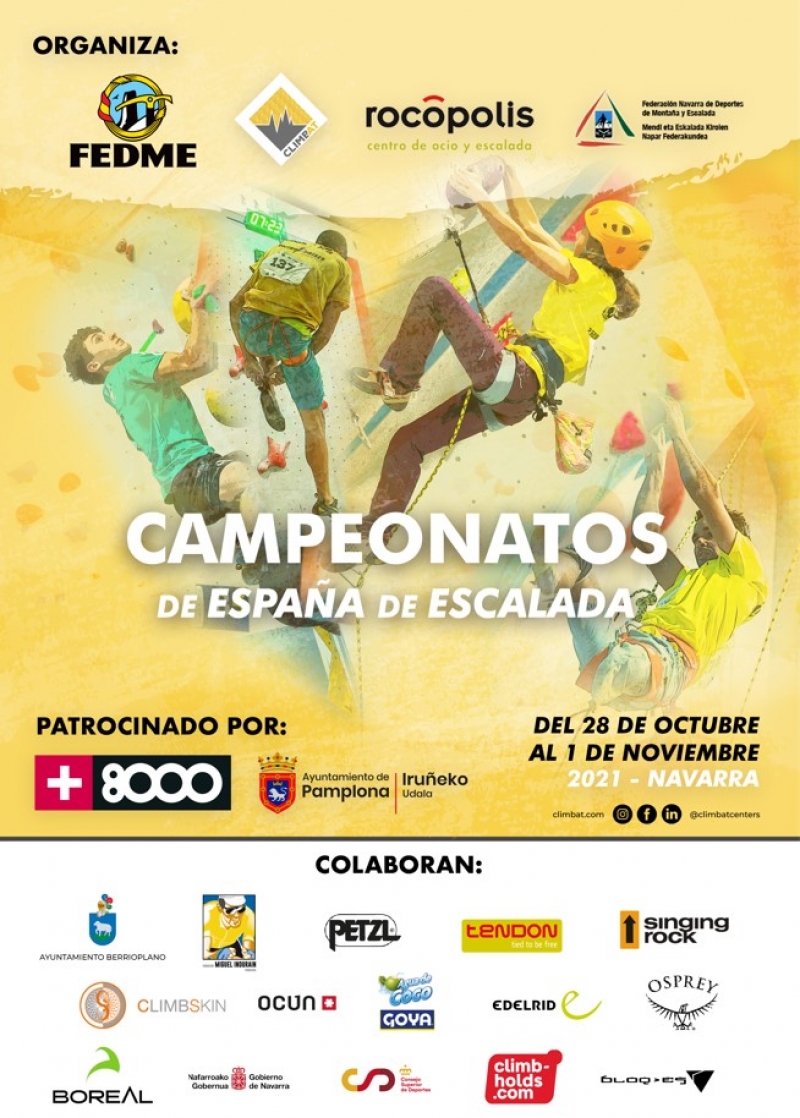 CAMPEONATOS DE ESPAÑA DE ESCLADA - PAMPLONA - Inscríbete CAMPEONATOS DE ESPAÑA DE ESCLADA - PAMPLONA - Inscríbete