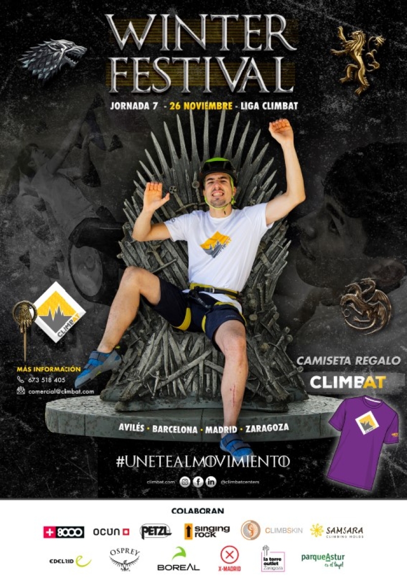 7ª JORNADA LIGA CLIMBAT - WINTER FESTIVAL AVL·BCN·MAD·ZGZ - Inscríbete 7ª JORNADA LIGA CLIMBAT - WINTER FESTIVAL AVL·BCN·MAD·ZGZ - Inscríbete