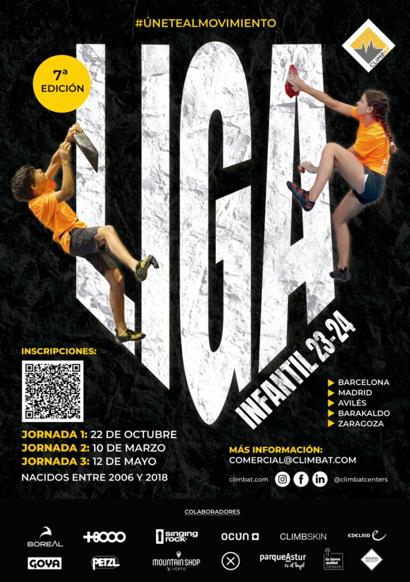 2ª JORNADA LIGA INFANTIL CLIMBAT - AVL · BCN · MAD · ZGZ · BKD  - 10 DE MARZO - Inscríbete 2ª JORNADA LIGA INFANTIL CLIMBAT - AVL · BCN · MAD · ZGZ · BKD  - 10 DE MARZO - Inscríbete